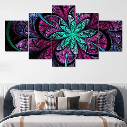 5 Panels Aesthetic Landscape Canvas Painting Abstract Natural Landscape Golden Light Art Luxury Posters Prints Living Room Decor