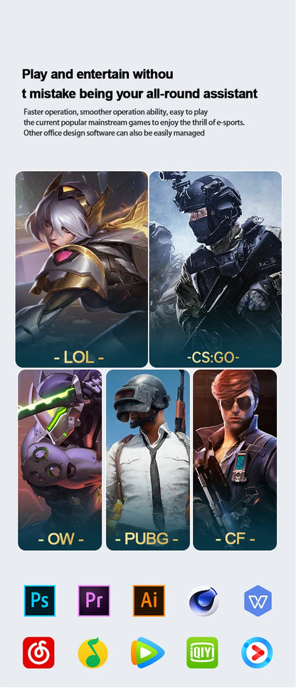 LENO 14.1"Ultra Slim Laptop 16GB RAM 2TB SSD Windows 11 Intel N3700 Notebook Gamer 1920*1080  Display Office Study Computer PC