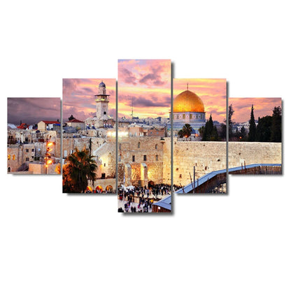 5 Panel The Quran Islamic Calligraphy Canvas Painting Motto Mosque Posters Prints Wall Art Canvas Printed Pictures Home Decor