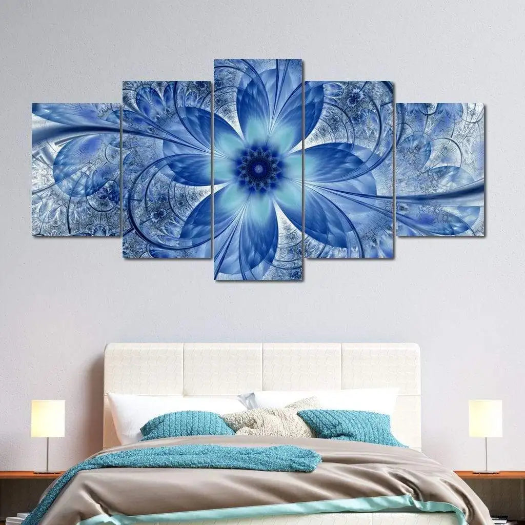 5 Panels Aesthetic Landscape Canvas Painting Abstract Natural Landscape Golden Light Art Luxury Posters Prints Living Room Decor