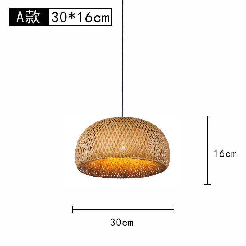 Bamboo Lantern Bamboo Woven Chandelier Chinese Restaurant Tea Room Chandelier Japanese Restaurant Straw Hat Rattan Woven Chandel
