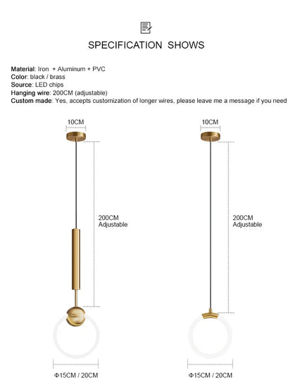 Nordic Luxury LED Chandelier Dining Room Kitchen Fixtures Decor Restaurant Pendant Lights Bedroom Bar Black Gold Hanging Lamp