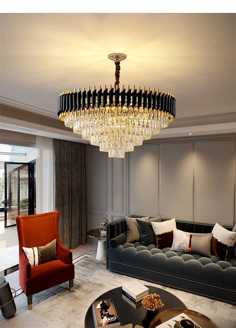 Luxury Modern Crystal Ceiling Chandelier For Living Room Lights Lustre Home Decor Indoor Lighting LED Dining Room Pendant Light