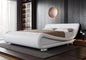 Upholstered Platform Bed Frame with Ergonomic & Adjustable Headboard, Modern Low Profile Sleigh Design
