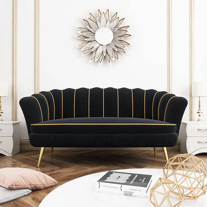 Loveseat Couch, Modern Velvet Sofa Accent Upholstered Settee, 2 Seater Small Loveseat for Small Spaces, Office, Bedroom, Living