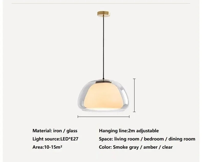Lustre Glass Hanging Lamps Modern Luxury Home Decor Pendant Light Bedroom Living Room Kitchen Dining Table Cafe Suspend Fixture
