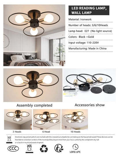 Modern LED Chandelier for Living Dinning Room Bedroom Light Color Changeable Ceiling Chandeliers Lamp