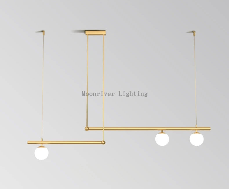 Hanging Lamp for Home LED Modern Minimalist Living Room Chandelier Simple Linear Restaurant Pendant Light Nordic Creative Shop