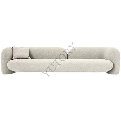Italian minimalist double three-person small apartment living room sofa lambswool fabric leisure sofa