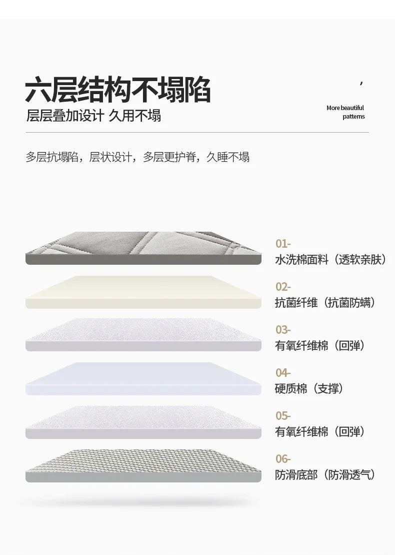 Folding Single Mattress Queen Size Portable Chinese Couple Mattress Hotel Comfortable Floor King Materassi Postmodern Furniture