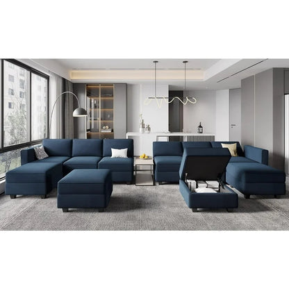 Storage of Modular Segmented Sofas Ottoman Modular Square Seats Item Weight 92 Pounds Cube Velvet Footstool Blue