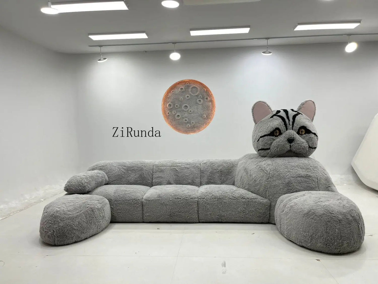 Cat-shaped cartoon animal sofa living room creative size apartment fabric plush sofa
