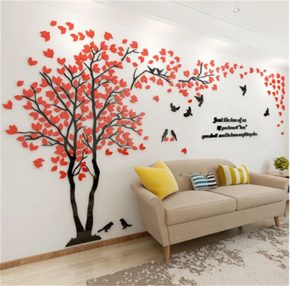 3D Mirror Tree Wall Sticker, Living Room Decals, DIY Acrylic Art, TV Background Wall Poster, Home Decoration, Bedroom Wallpaper