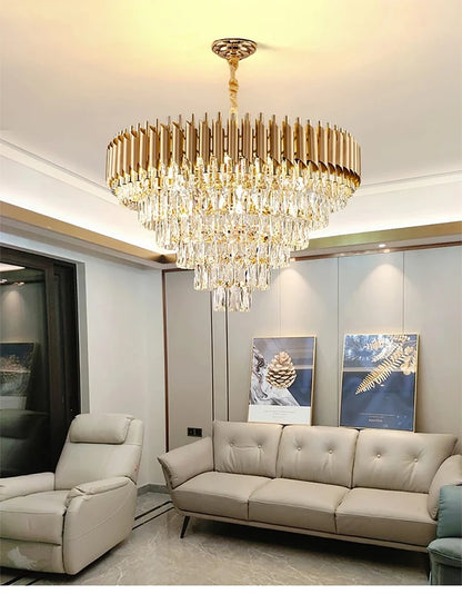 Luxury Modern Crystal Ceiling Chandelier For Living Room Lights Lustre Home Decor Indoor Lighting LED Dining Room Pendant Light