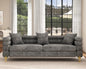 Oversized Sofa 85 Inch Sofa Couch 3 Seater Comfy Bouclé Deep Seat Sofa for Living Room Grey Streamlined Modern Style