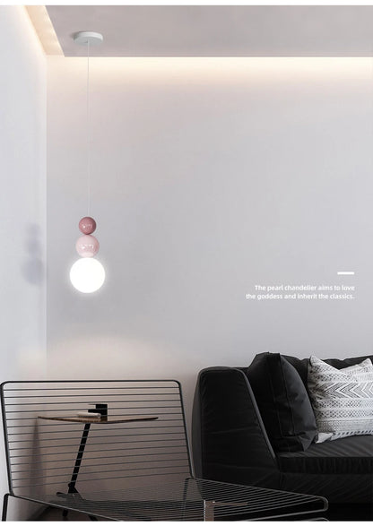 Nordic Pendant Light Modern LED Hanging Lamp Cream Style Indoor Lighting Room Decor Bedroom Living Room Bedside Light Fixture