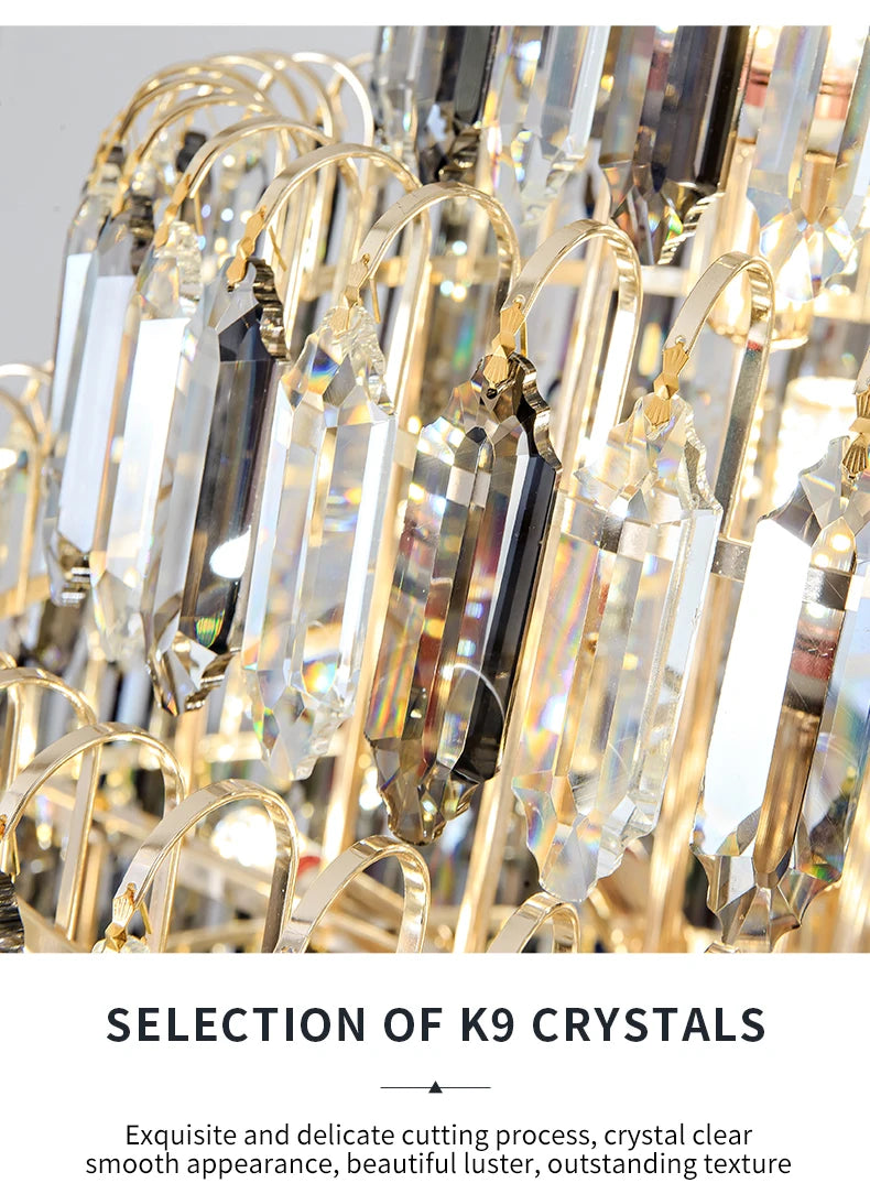 Designer LED Light Luxury Villa Main Hall Crystal Chandelier Luxury Hotel Restaurant Sales Office Custom Lights Pendant lights