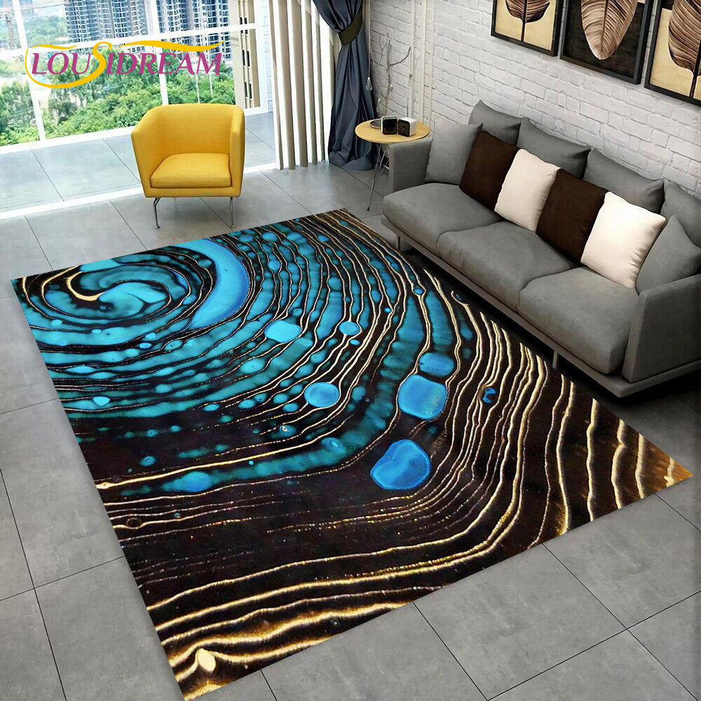 3D Colour Gold Nordic Marble Splendid Area Rug,Carpet for Home Living Room Bedroom Sofa Doormat Kitchen Decor,Non-slip Floor Mat