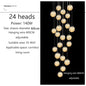 Modern Led Chandelier Glass Ball Dimmable for Staircase Living Room Pendant Lamps Home Decor Lighting Suspension Design Lusters