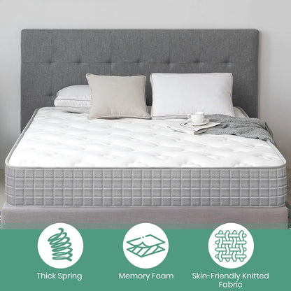 Good Nite Double Mattress - 7 Inch Hybrid Spring & Memory Foam, Zoned Support, Deep H6 Firmness, Comfortable Knitted Fabric