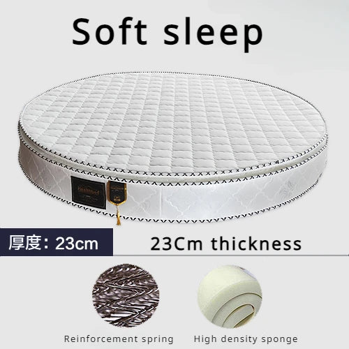 Cozy Spring Round Mattresses Hard Foldable Folding Queen Round Mattress King Size Sleeping Colchon Plegable Bedroom Furniture