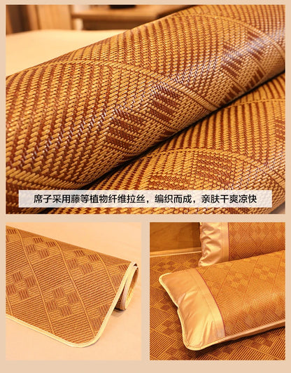 Cool mat summer rattan mat dual-use student dormitory single double foldable mattress summer natural pure rattan straw mat home