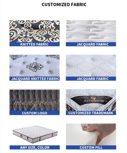 King or queen size gel memory natural latex foam silence and individual anti fatigue compress  pocket spring mattress