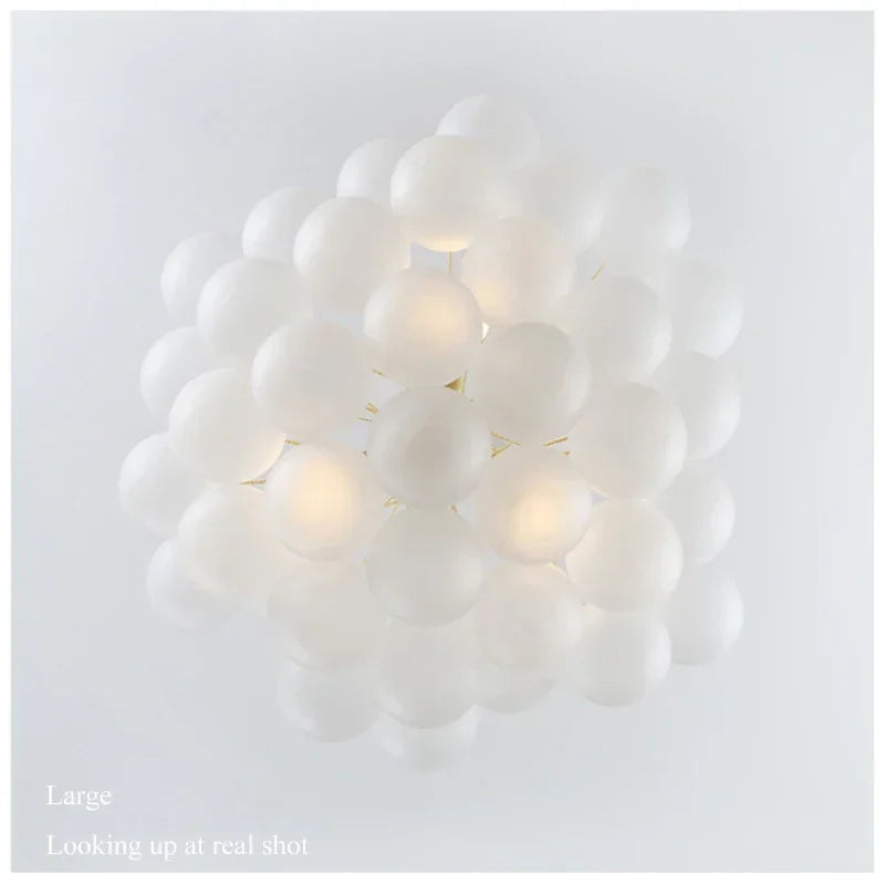 Nordic Bubble Glass Chandelier for Living Dining Table Room Decoration Frosted Glass Gold Black LED Ceiling Pendant Light