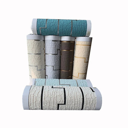 Dark Velvet Wallpaper Coffee Color 3D Thickened TV Background Wall Living Room Non-woven Non-self-adhesive Simple Wall Sticker