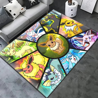 Pokemon Cartoon Carpet Rug for Living Room Bedroom Decoration Picnic Camp Kitchen Carpet Crawling Carpet Decoration