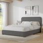 King and Headboard,Boucle Upholstered Platform Bed Frame,Modern Style,Soft Rounded Corners,No Box Spring Required,Easy