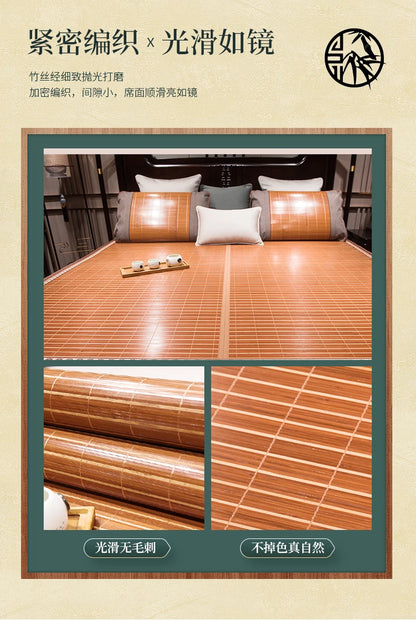 Bamboo mat cool mat household foldable natural carbonized mattress summer double-sided dual-use dormitory summer ice mat