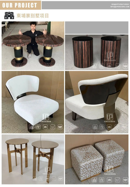 Modern popular light luxury leather full leather villa home improvement living room sofa 1 + 2 + 3 sofa combination set