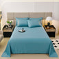 3PCS Solid Color Flat Sheet With English Embroidery Pillowcases Soft & Breathable Bed Sheet Hotel Quality Microfiber Bed Cover