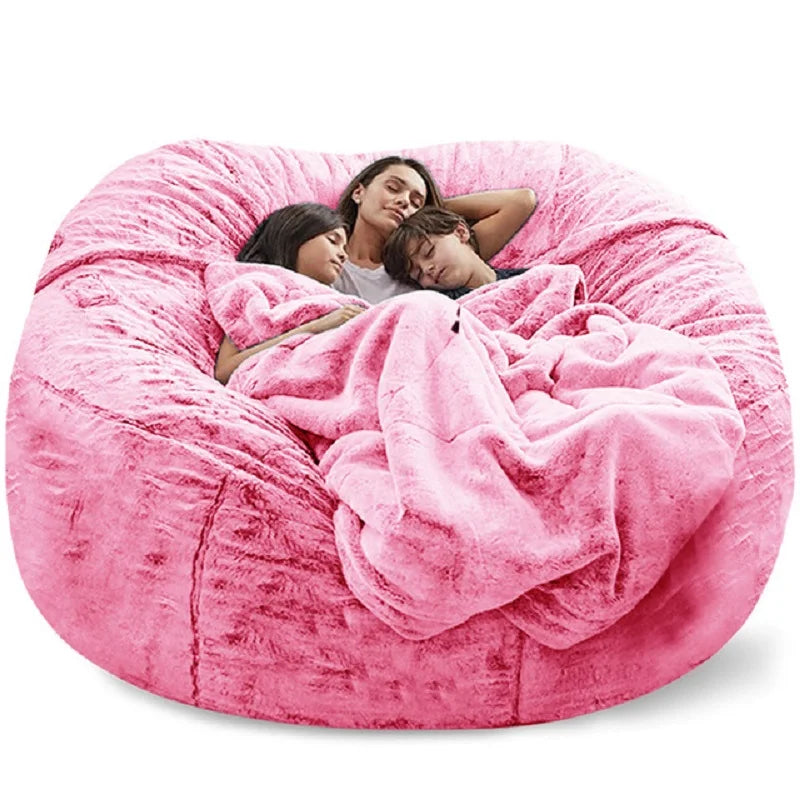Soft Warm 180*90cm Fur Giant Removable Washable Bean Bag Bed Cover Comfortable Living Room Furniture Lazy Sofa Coat