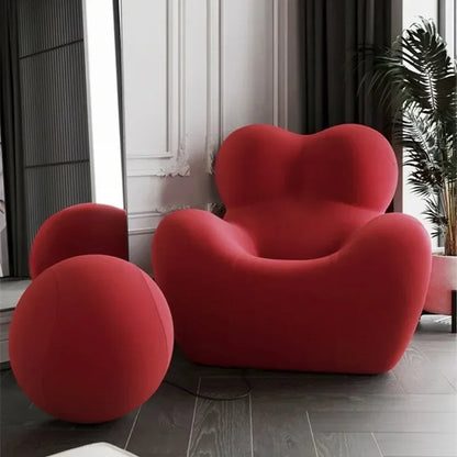 Luxury Mom's Embrace Bean Bag Sofa with Ottoman Modern Striped Cozy Seating for Living Room Bedroom Lounge Chair Decor Furniture