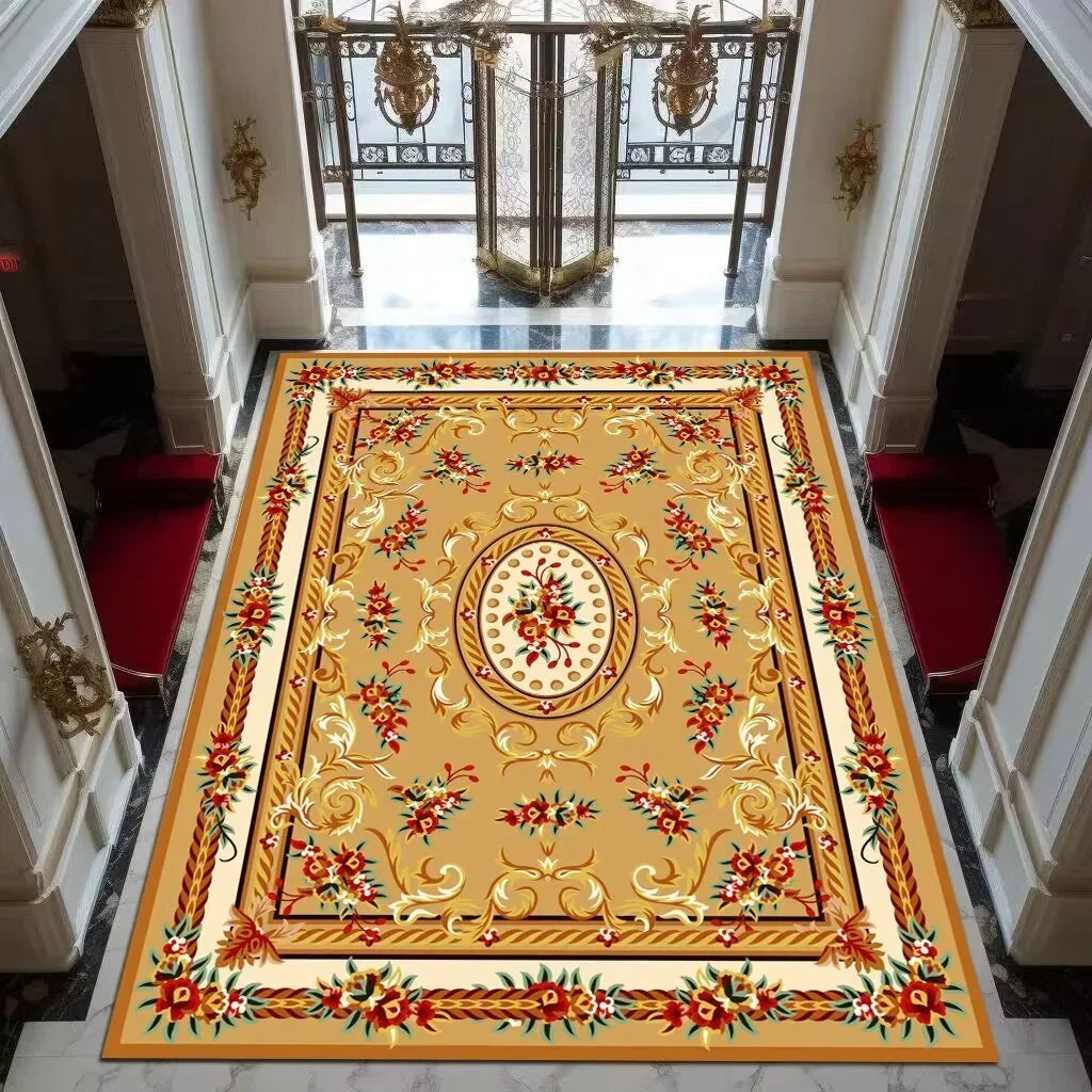 Black Gold High-end Luxury Carpet Living Room Large Area Rug Europe and America Home Decoration Bedroom Rug Washable Floor Mat