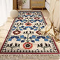 Morocco Bedroom Living Room Bedside Carpet Floor Mat Floral Kilim Cotton Linen Rectangular Rug Persian Tassel Carpet Tapis