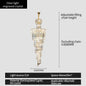 Post-Modern Duplex Villa Hall Crystal Chandelier Simple Light Luxury Jump Floor Floor Rotating Hollow Long Strip Crystal Chandel
