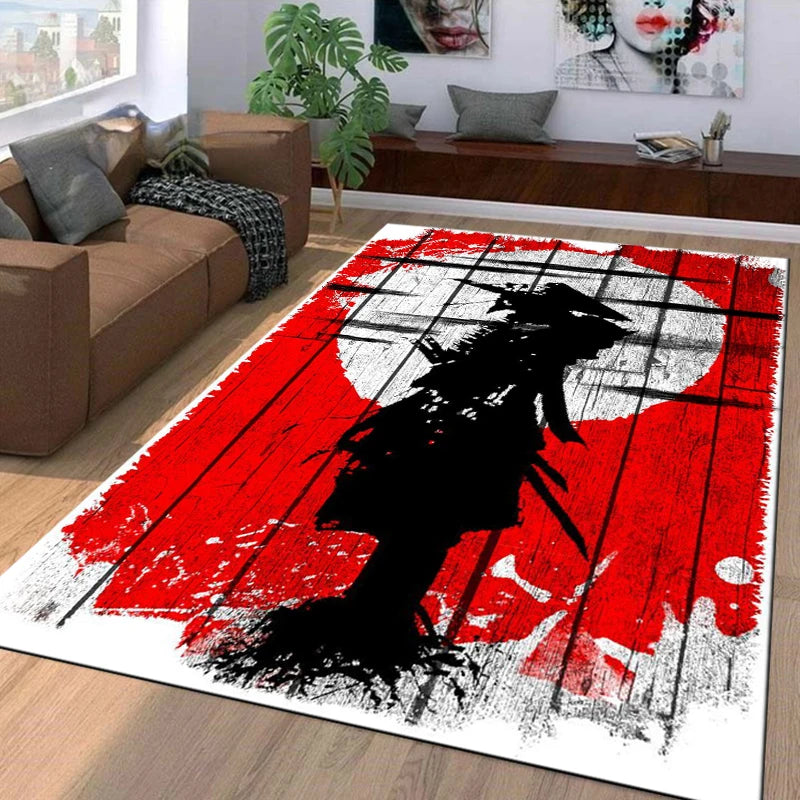 15 Size Samurai Spirits Pattern Rug Carpet for Living Room Bathroom Mat Creative Doormat Carpet for Bedroom Home Decor Play Mat