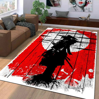 15 Size Samurai Spirits Pattern Rug Carpet for Living Room Bathroom Mat Creative Doormat Carpet for Bedroom Home Decor Play Mat