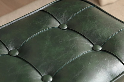 Small FootStool Ottoman with Stable Metal Legs Upholstered Footstool Padded Foot Rest PU Leather Rectangle Small Step Stool