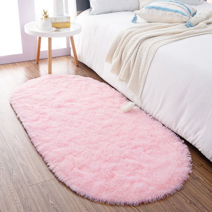 Thicken Faux Fur Area Rugs Oval fluffy Long Hair Carpet Floor mats plush Soft door Mat bedside carpets for bedroom living room
