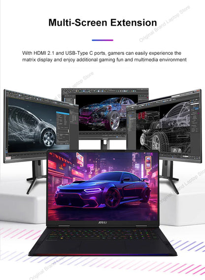 2024 MSI Raider A18 HX Gaming Laptop 18 Inch 2.5K QHD 240Hz IPS Screen Notebook AMD Ryzen R9-7945HX 32GB 2TB RTX4090 Netbook PC