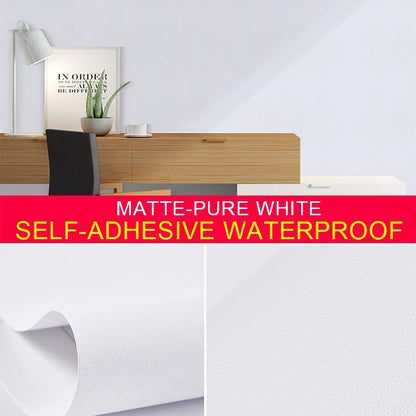 80cm Solid Color Decorative Film PVC Self Adhesive Wall Paper Furniture Renovation Stickers Kitchen Cabinet Waterproof Wallpaper