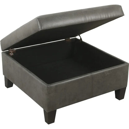 Home Decor Luxury Large Faux Leather Square Storage Ottoman | Ottoman With Storage for Living Room & Bedroom Rattan Chair Stool