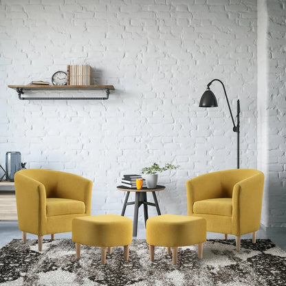 Accent Chair, Sherpa Chair White Fluffy Chair Teddy Barrel Chair with Ottoman Comfy ArmChair Footrest Set