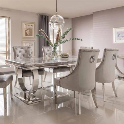 Modern Home Dining Room Furniture Dinning Room Table Luxury Stainless Steel Marble Dining Tables
