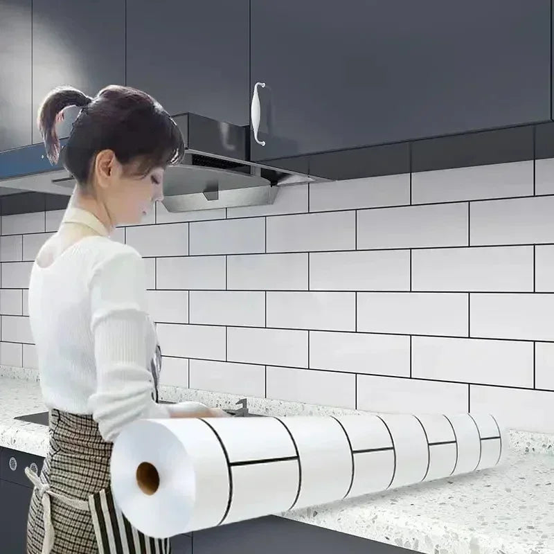 Kitchen Stove Oil-proof Sticker Waterproof High Temperature Resistant Wallpapers Kitchen Decoration Self Adhesive Contact Paper