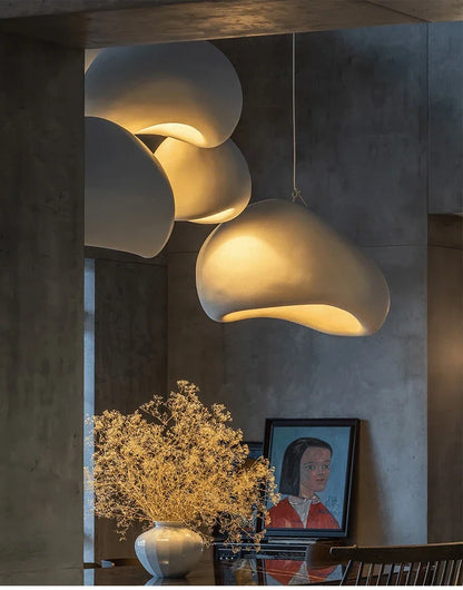 Nordic Minimalist Wabi Sabi Wind E27 LED Chandelier for Dining Room Pendant Lights Modern Bedroom Bar Loft Hanging Lamps Fixture